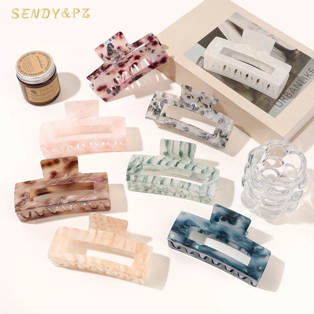Women's New Korean Oversized 12.5CM Square Acrylic Hair Clip High-End Shark Clip Hair Accessories Hair Claw