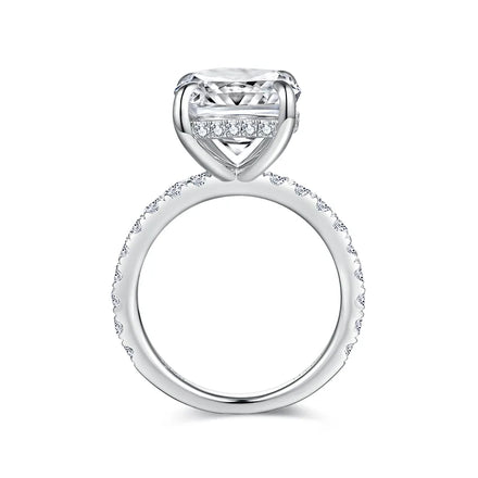 Women's Engagement Diamond & Moissanite Rings with Round Brilliant Cut and Prong Setting in Sterling Silver 925 Fine Jewelry