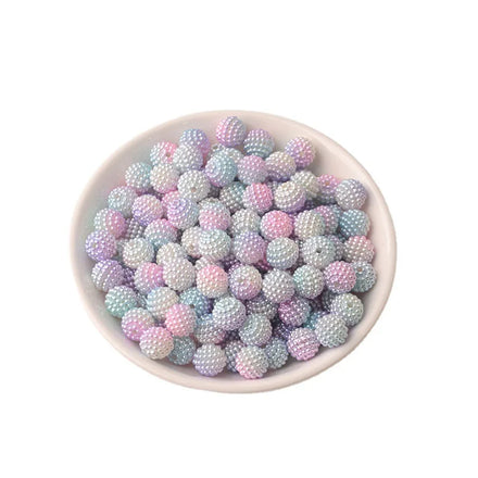 Wholesale Multicolored Bayberry Ball Straight Hole Loose Beads New Gradient Colorful for DIY Jewelry Bracelet Accessories