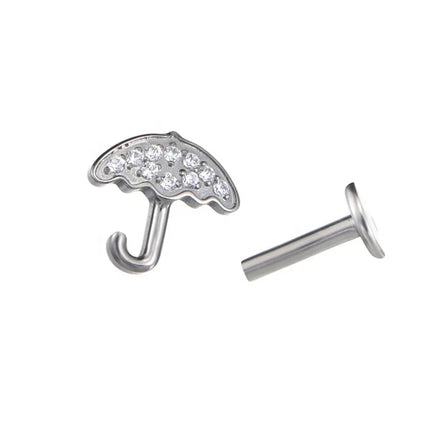 Fuxuan ASTM F136 Titanium Umbrella Shaped Internally Threaded Top Ear Ring Lip Ring Piercing Jewelry Wholesale
