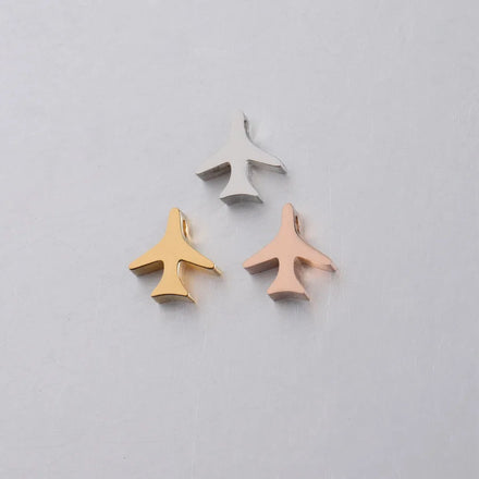 Wholesale Beaded Airplane Pendant for Jewelry Making Gold Rose Tiny Airplane Charms Accessories DIY Necklace and Bracelet