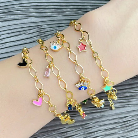 Creativity Fashion Jewelry Bracelets Geometry Love Star Evil Eyes Bracelet for Women