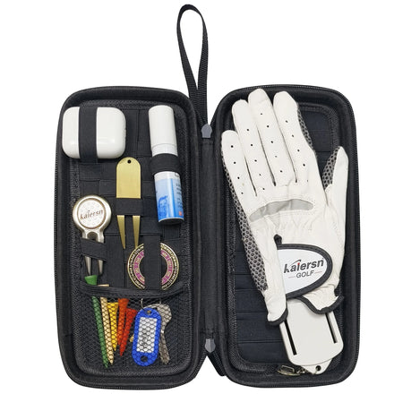 EVA Black Golf Glove Case Holder with Zipper and Glove Holder Protective Case Storage Bag Portable