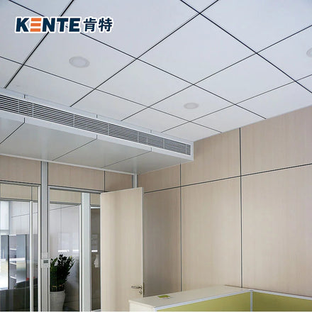 Modern Kente 2*2 Acoustic Square Perforated Ceilings Sound Absorption Noise Reduction Heat Insulation Damp Smoke-Resistant