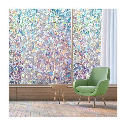 PVC Rainbow 3D Window Film Static Cling Glass Sticker UV Protection and Energy Saving No Glue