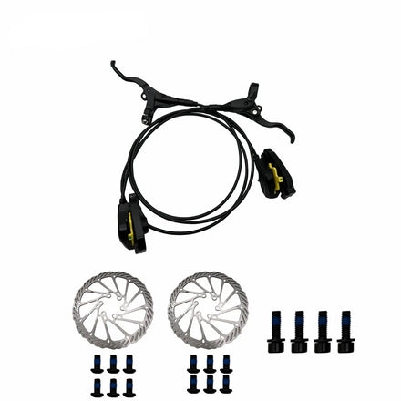 Aluminum Alloy 160 mm Front Rear Caliper Bike Disc Brake Kit with Tool-Free Pad Adjuster for Road Mountain Road Bicycles
