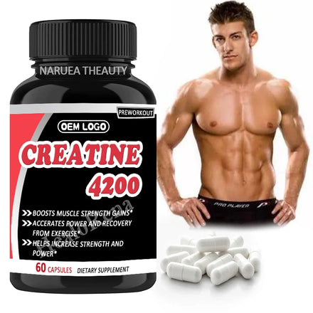 OEM Creatine 4200 Boost Muscle Strength Gains Increase Strength Power Micronized Creatine Monohydrate Capsules