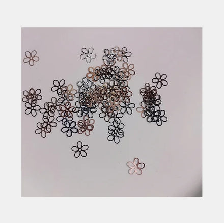 8mm Flower Beauty 3D Metal Nail Art Charms Decoration Accessories Nail Styling Tools Gold Silver Flower Design Summer Style