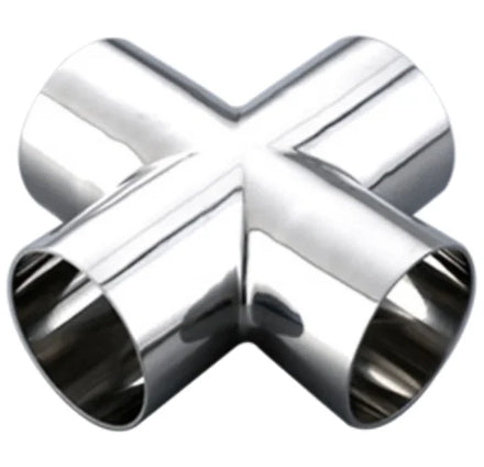Vacuum Stainless Steel SS304 SS316 Welded Flanged 4way Cross