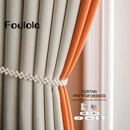 New Cheap Linen Style Blackout and Soundproof Curtain Fabric
