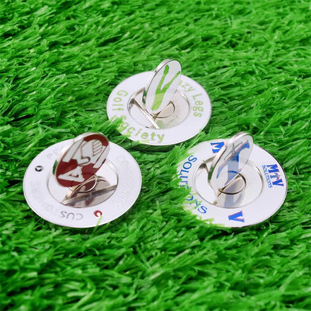 Metal Golf Ball Marker Stamping Silver-Plated Hard Enamel Custom OEM Design Golf Accessories