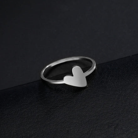 Mini Irregular Heart Ring Minimalism Finger Ring Stainless Steel Jewelry Wedding Anniversary Birthday Gifts for Women