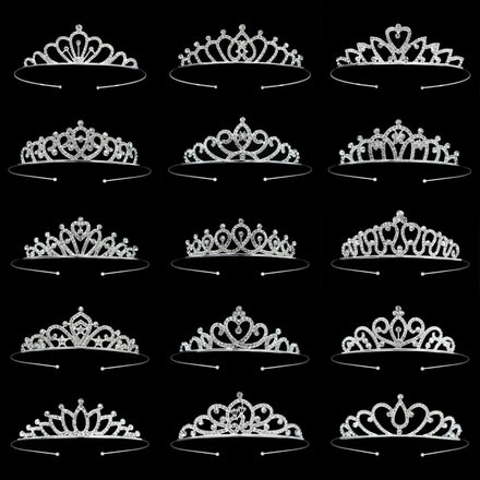 Wholesale Cheap Children Performance Crown 31 Styles Girl Hair Hoop Mini Birthday Gift Tiara Crown Cake Topper Crown