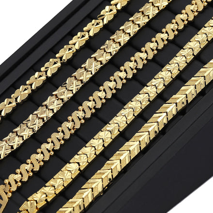 JXX Women Brass Fashion Charm Bracelet Jewelry Wholesale Personalized Gold Plated Link Chain Bracelet