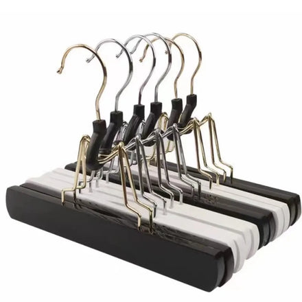 Custom Logo Wooden Hangers Clothes Scarf Belt Table Cloth Bag Hair Extension Hanger Wardrobe Skirt Pants Jeans Wood Hangers