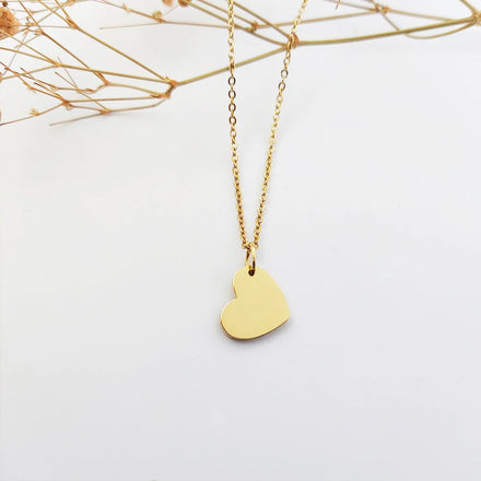 Infinity Heart Necklace Halskette Herz Stainless Steel Heart Necklace Cable Chain Gold Plated Necklace