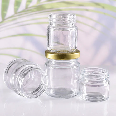Food Grade Honey Container 70ML Small Round Glass Jam Jars Glass With Red Screw Cap Storage Pickles Jar for Food