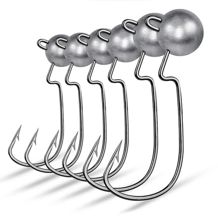 5pcs/lot Ball Jighead Hooks 3.5g-10g Carbon Fishing Hooks Jigging Barbed Fishhooks Ned Rig Hooks Fishing Tackle