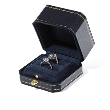 Customized Double Ring Boxes Leatherette Jewelry Boxes for Earrings Necklaces Bracelets New Design