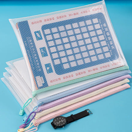 Eco-Friendly EVA Student Storage Bag A4 Zipper Transparent Print Waterproof Document Office Folder Pattern Customizable Logo
