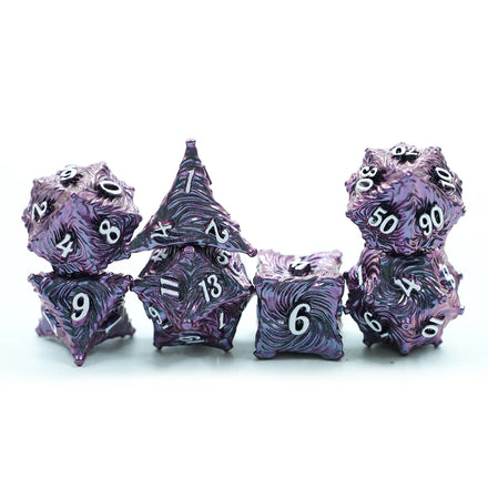 Yushun 2024 Metal D&D Dice Set Role Playing Dice Dungeons and Dragons Purple Transition Purple Customized Role