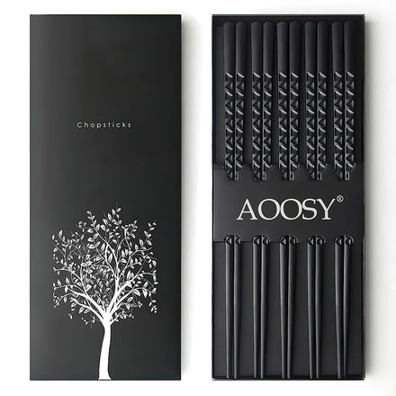 Elegant Fiber Glass Black ChopsticksChinese Eating Chop SticksPlastic Japanese Sushi Chopsticks Set