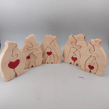 Custom Wooden Bear Family Puzzle Family Bear Puzzle Wooden Bear Family Puzzle Christmas Birthday Gifts for Mom