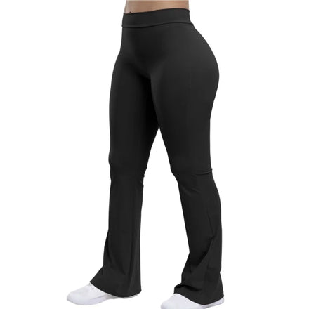 Lanyu Women's Custom Flare Pants Solid Plus Size Fitness Running Leggings Lightweight Boot Cut Scrunch Butt Autumn Adults