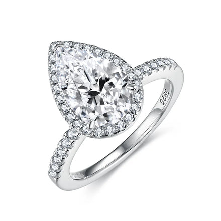 Classic Style 925 Silver Wedding Engagement Ring Gemstone Moissanite Stones Rhodium Plated Fashion Jewelry CertificateGRA Issued