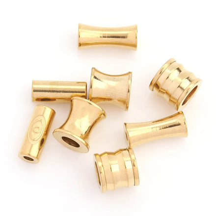 GP Stylish 18k Gold Stainless Steel Small Waist Bamboo Spacer Beads for Jewelry Bracelet and Necklace Accessories