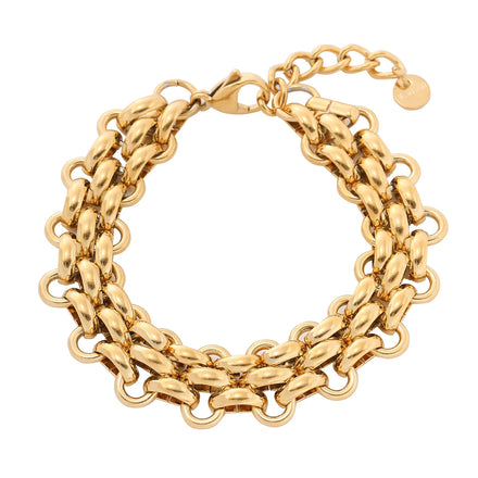 Metal Textured Titanium Steel Bracelet 18K Genuine Gold Stainless Steel Bracelet Geometric Chain Woven Women's Bracelet Jewelry