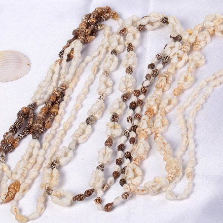 Natural Solid Color Shell Necklace Summer Beach Seashells Bohemian Women Seashell Choker Necklace Pendants Handmade Jewelry