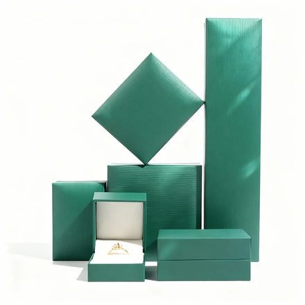 Custom Size Printing Luxury Fashion Right-angle Jewelry Clamshell Ring Necklace Earrings Packaging Storage Paper Box