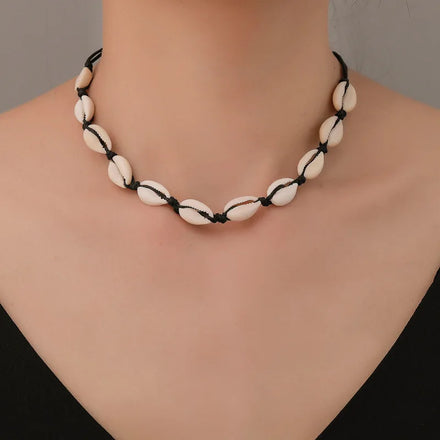 Fashion Boho Necklace Jewelry Shell Clavicle Chain Beach Hawaiian Seaside Cowrie Nature Shell Choker Necklace
