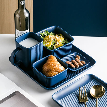 Popular Modern Eco-Friendly Porcelain Dinnerware Sets with Color Enamel Finish for Back to School Luxury Home Use