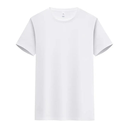 Summer Factory 200 Gsm Blank Plain Polyester Cotton T Shirt Heavy Short Sleeve T Shirts Custom Logo Plain Tee Men's T-shirts