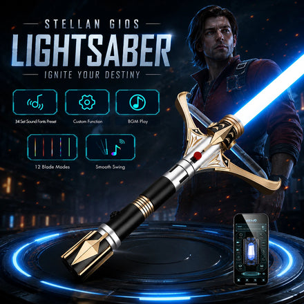 Luxury Stellan Gios Lightsaber Metal Hilt Crossguard Pixel Light Saber Xeno4.0 Smooth Swing Heavy Dueling Laser Sword Collection