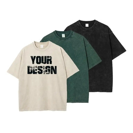 Men 230g Washed Vintage Tshirt 100% Cotton Oversized T Shirt Custom Plus Size Men's Graphic T-Shirt