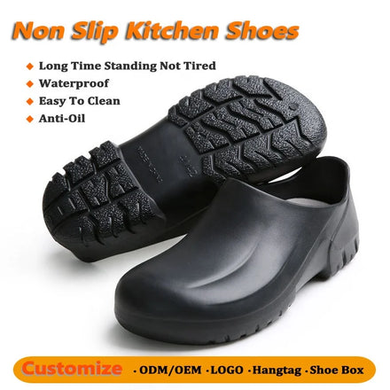 Waterproof Work Shoes Lightweight With Thick Soles Clean Non-Slip Food Restaurant Safety Rain Shoes Ankle Kitchen Nurse Shoes
