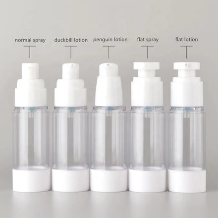 Wholesale 30 ml 1oz Cosmetics Plastic Pump Bottle Cream Skincare Flat Pump Airless Bottles for Sample Travel Packing