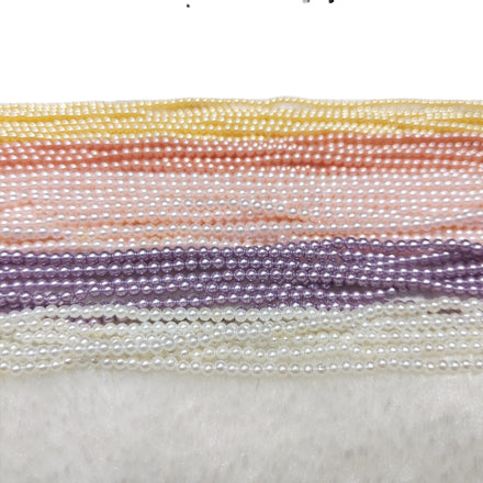 Wholesale 3mm Colored Dazzle 7a Natural Shell Pearl Outside Plated White Beads Round Loose Spacer Beads for Jewelry Making