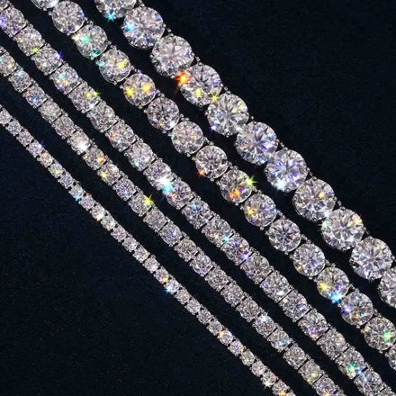 18K Gold & Rhodium Plated Hip Hop Zircon Tennis Chain Necklace Stylish 3mm 4mm 5mm Jewelry for Gift Wedding or Anniversary