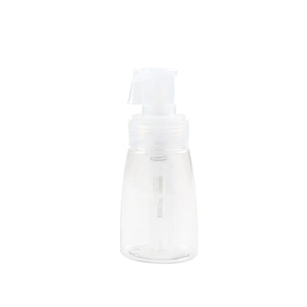 Wholesale 140ml Plastic PET Body Bottle for Cosmetics Talcum Powder Container with Pump Sprayer Screen Printing Surface Handling