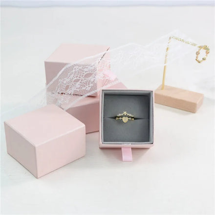 Luxury Drawer Gift Paper Cardboard Custom logo Printed Velvet Bracelet Earring Necklace Ring Packaging Jewelry Box