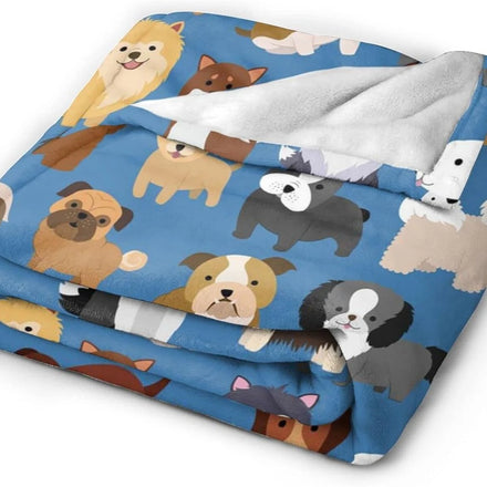 Custom Cute Dogs Animal Pattern Throw Blanket