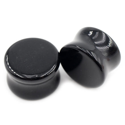 Wholesale Black Stone Punk Wedding Ear Expander Body Piercing Jewelry Ear Plugs Gauges 5-25mm Unisex Expander Stretcher Men