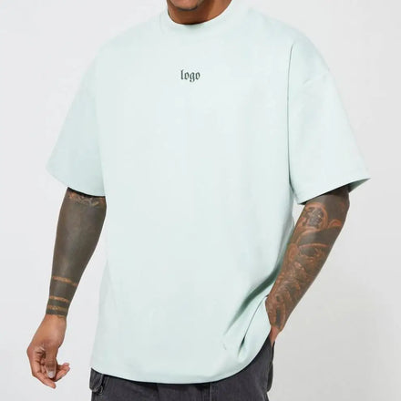 Men's 230g Oversized Print Round Neck Heavy Weight Tshirts Street Wear Men T-shirt for Design Plus Size