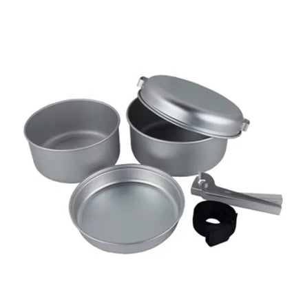 Aluminum Non-Stick Cookware Set with Removable Handle Kitchen Accessories for 2-3 People Camping for Outdoor Cooking