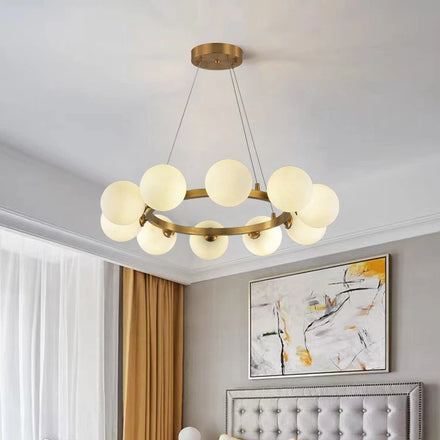 Home Decoration Bedroom Warm Cream air Ceiling Light Pendant Light Creative Glass Chandelier Custom White Glass Ball