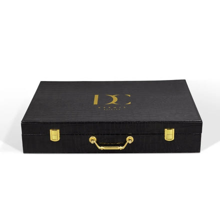 Custom Logo Pu Leather MDF Wood Textured Black Box Packaging Luxury Gemstone Luxurious Gifts Perfume Oud Packaging Box